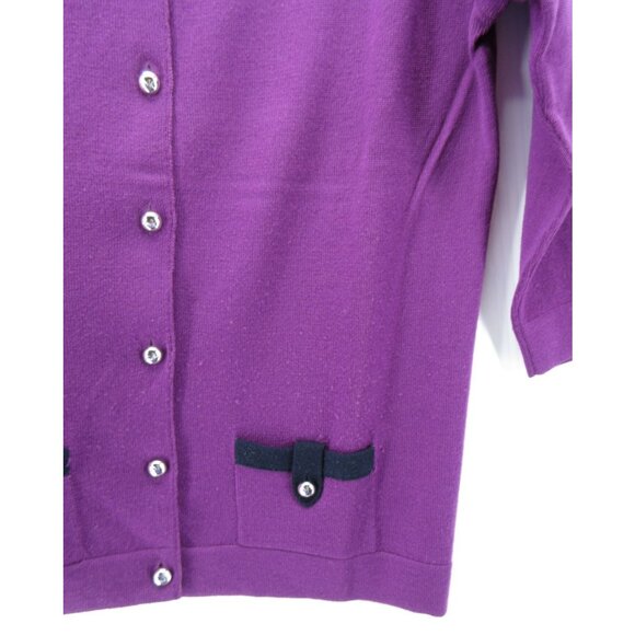 Coach Sweater Large Merino Wool Cardigan Button Up Pockets Knit * - Picture 7 of 12